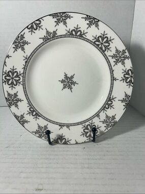 Wedgwood White Salad Plate with Black Snowflake Border Replacement